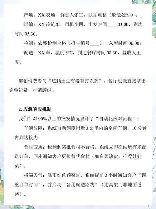 食材与副食品配送总体服务技术方案